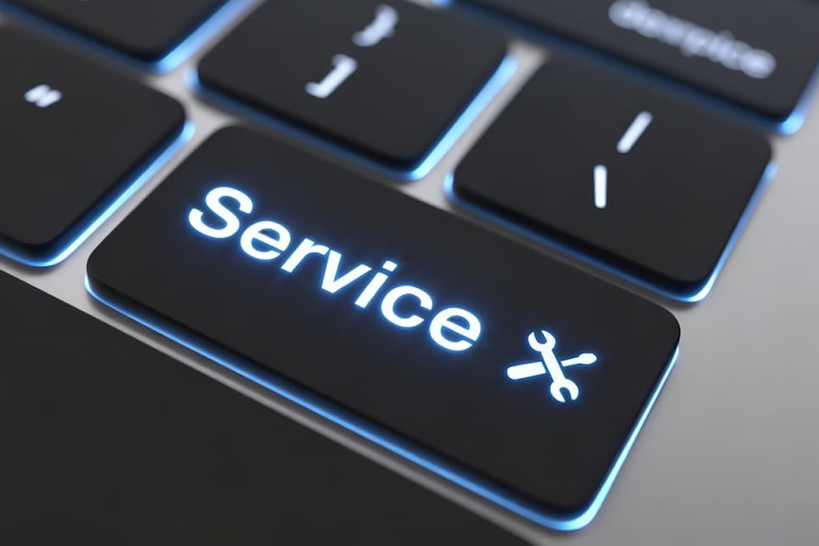 帶有Service文字的發光鍵盤