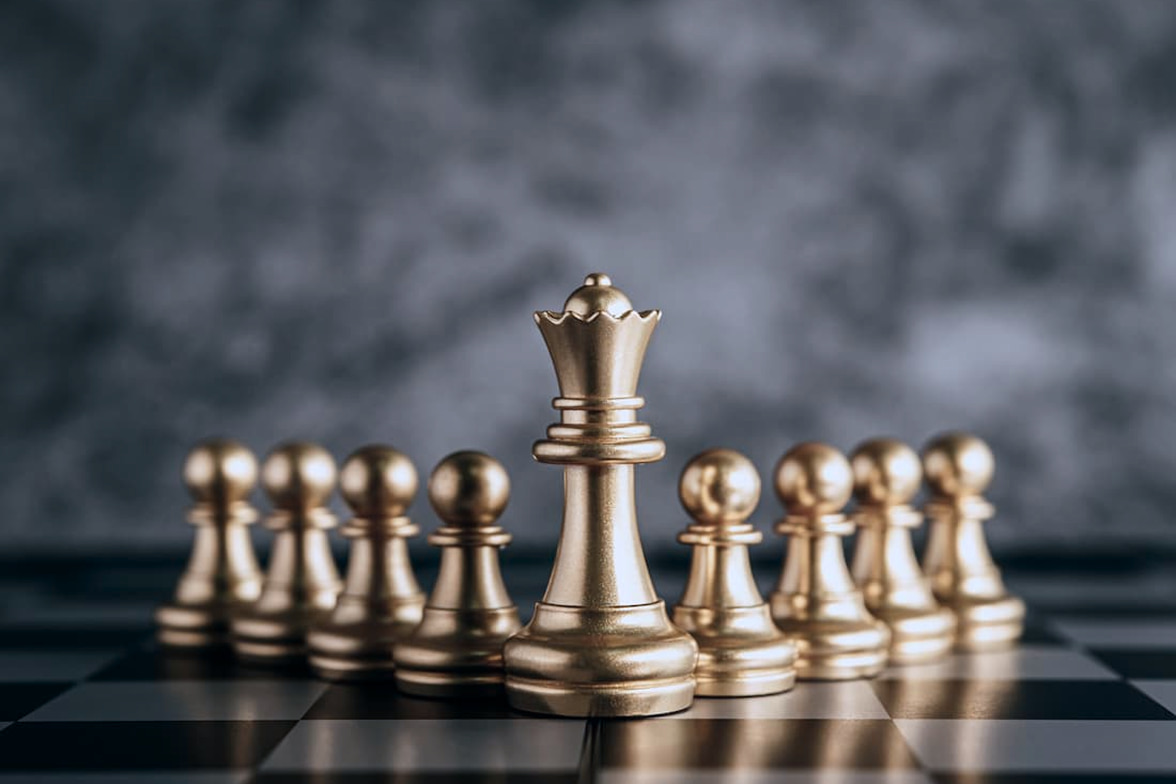 排成v字的西洋棋